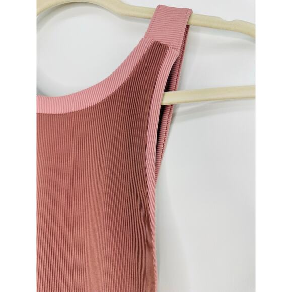 Beach Riot Steph Ribbed Open Back One Piece in Mauve Pink size Small - Picture 4 of 6